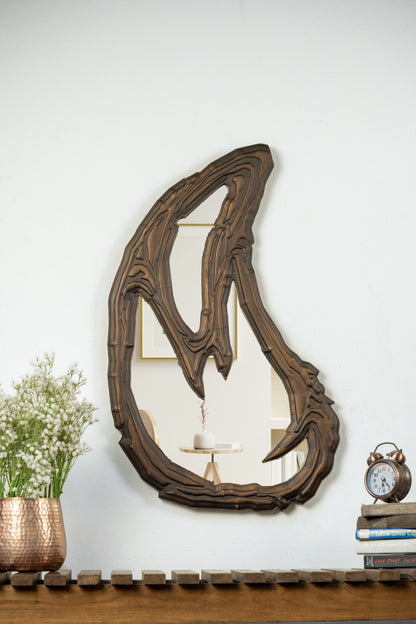 The Heart Teak Mirror