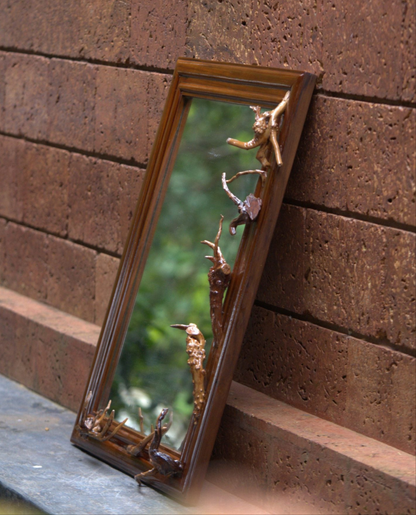 2D Teak-Root Fusion’ Live Edge Mirror