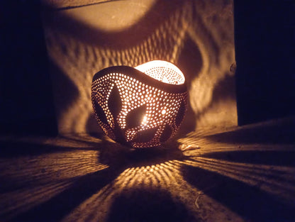 COCOLUMINARIA 3 (TEA LIGHT HOLDER WITH GHEE TEA LIGHT CANDLE)