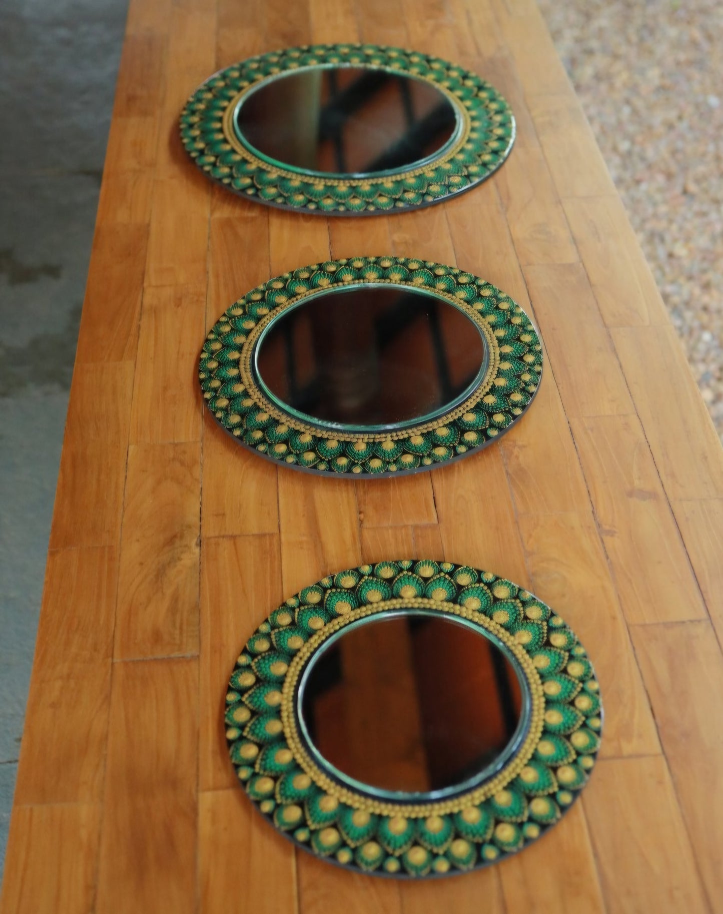 Mayuri Dot Mandala Mirrors (Set of 3)