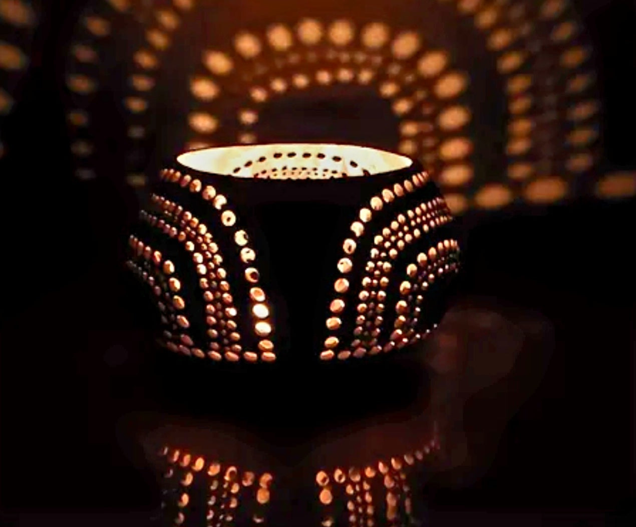 COCOLUMINARIA 4(TEA LIGHT HOLDER WITH GHEE TEA LIGHT CANDLE)