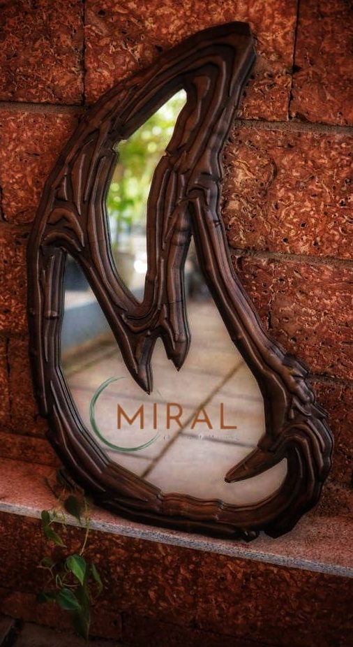 The Heart Teak Mirror