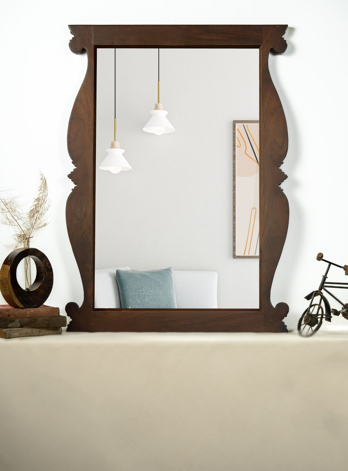 Yuga Dhanusha teak mirror