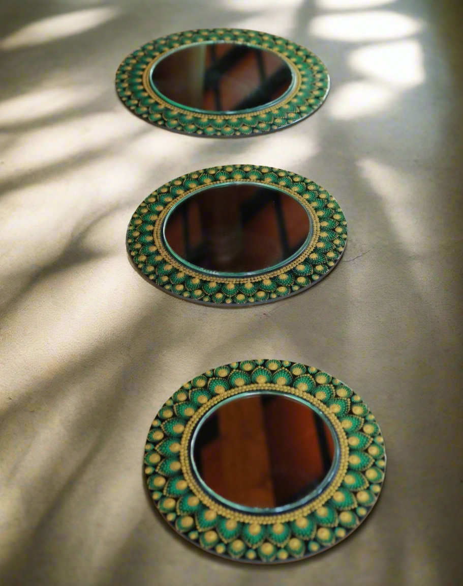 Mayuri Dot Mandala Mirrors (Set of 3)