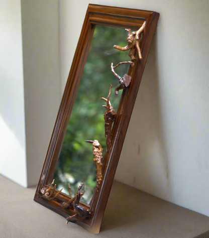 2D Teak-Root Fusion’ Live Edge Mirror