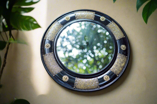 The Brocado Brass Mirror