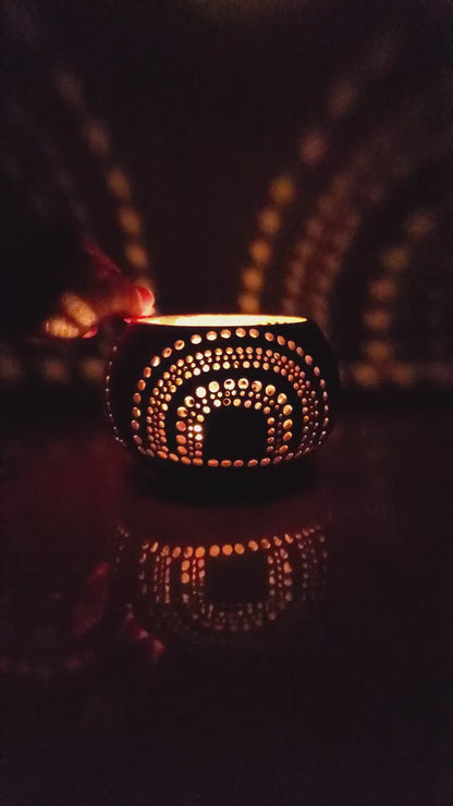 COCOLUMINARIA 4(TEA LIGHT HOLDER WITH GHEE TEA LIGHT CANDLE)